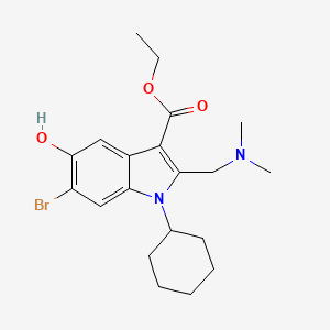 molecular formula C20H27BrN2O3 B3747399 ethyl 6-bromo-1-cyclohexyl-2-[(dimethylamino)methyl]-5-hydroxy-1H-indole-3-carboxylate 