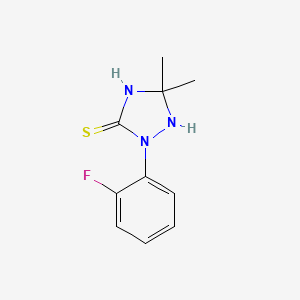 molecular formula C10H12FN3S B3747416 2-(2-fluorophenyl)-5,5-dimethyl-1,2,4-triazolidine-3-thione 