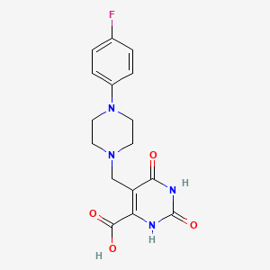 molecular formula C16H17FN4O4 B3747420 5-{[4-(4-fluorophenyl)-1-piperazinyl]methyl}-2,6-dioxo-1,2,3,6-tetrahydro-4-pyrimidinecarboxylic acid 