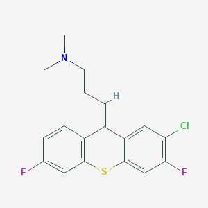 molecular formula C18H16ClF2NS B374744 N-[3-(2-chloro-3,6-difluoro-9H-thioxanthen-9-ylidene)propyl]-N,N-dimethylamine 