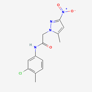 molecular formula C13H13ClN4O3 B3747454 N-(3-chloro-4-methylphenyl)-2-(5-methyl-3-nitro-1H-pyrazol-1-yl)acetamide 