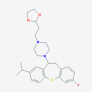 molecular formula C26H33FN2O2S B374747 1-[2-(1,3-Dioxolan-2-yl)ethyl]-4-(9-fluoro-3-propan-2-yl-5,6-dihydrobenzo[b][1]benzothiepin-5-yl)piperazine 