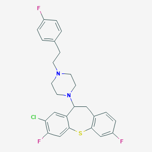 molecular formula C26H24ClF3N2S B374748 1-(3-Chloro-2,9-difluoro-5,6-dihydrobenzo[b][1]benzothiepin-5-yl)-4-[2-(4-fluorophenyl)ethyl]piperazine 