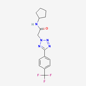 molecular formula C15H16F3N5O B3747489 N-cyclopentyl-2-{5-[4-(trifluoromethyl)phenyl]-2H-tetrazol-2-yl}acetamide 