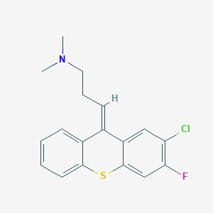 molecular formula C18H17ClFNS B374749 N-[3-(2-chloro-3-fluoro-9H-thioxanthen-9-ylidene)propyl]-N,N-dimethylamine 
