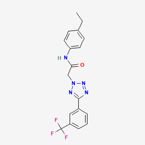 molecular formula C18H16F3N5O B3747490 N-(4-ethylphenyl)-2-{5-[3-(trifluoromethyl)phenyl]-2H-tetrazol-2-yl}acetamide 