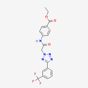 molecular formula C19H16F3N5O3 B3747498 ethyl 4-[({5-[3-(trifluoromethyl)phenyl]-2H-tetrazol-2-yl}acetyl)amino]benzoate 