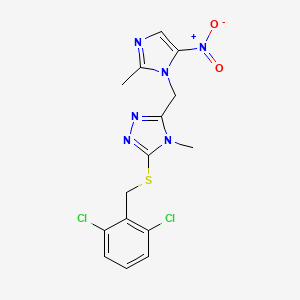 molecular formula C15H14Cl2N6O2S B3747504 3-[(2,6-dichlorobenzyl)thio]-4-methyl-5-[(2-methyl-5-nitro-1H-imidazol-1-yl)methyl]-4H-1,2,4-triazole 