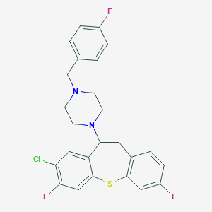 molecular formula C25H22ClF3N2S B374751 1-(8-Chloro-3,7-difluoro-10,11-dihydrodibenzo[b,f]thiepin-10-yl)-4-(4-fluorobenzyl)piperazine 