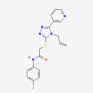 molecular formula C18H16IN5OS B3747521 2-[(4-allyl-5-pyridin-3-yl-4H-1,2,4-triazol-3-yl)thio]-N-(4-iodophenyl)acetamide 