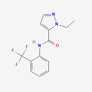 molecular formula C13H12F3N3O B3747527 1-ethyl-N-[2-(trifluoromethyl)phenyl]-1H-pyrazole-5-carboxamide 