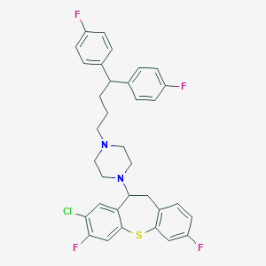molecular formula C34H31ClF4N2S B374754 1-[4,4-Bis(4-fluorophenyl)butyl]-4-(3-chloro-2,9-difluoro-5,6-dihydrobenzo[b][1]benzothiepin-5-yl)piperazine 