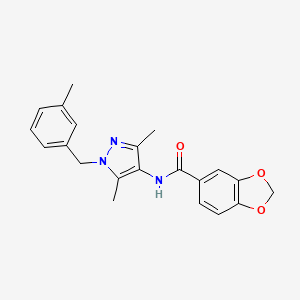 molecular formula C21H21N3O3 B3747541 N-[3,5-dimethyl-1-(3-methylbenzyl)-1H-pyrazol-4-yl]-1,3-benzodioxole-5-carboxamide 