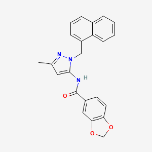 molecular formula C23H19N3O3 B3747547 N-[3-methyl-1-(1-naphthylmethyl)-1H-pyrazol-5-yl]-1,3-benzodioxole-5-carboxamide 