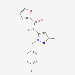 molecular formula C16H14FN3O2 B3747563 N-[1-(4-fluorobenzyl)-3-methyl-1H-pyrazol-5-yl]-2-furamide 