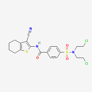 molecular formula C20H21Cl2N3O3S2 B3747566 4-{[bis(2-chloroethyl)amino]sulfonyl}-N-(3-cyano-4,5,6,7-tetrahydro-1-benzothien-2-yl)benzamide 
