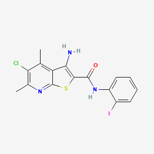 3-amino-5-chloro-N-(2-iodophenyl)-4,6-dimethylthieno[2,3-b]pyridine-2-carboxamide