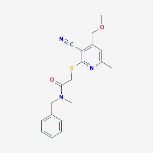 molecular formula C19H21N3O2S B3747595 N-benzyl-2-{[3-cyano-4-(methoxymethyl)-6-methylpyridin-2-yl]thio}-N-methylacetamide 