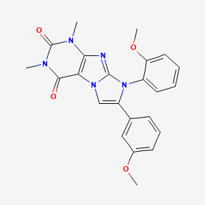 molecular formula C23H21N5O4 B3747611 8-(2-methoxyphenyl)-7-(3-methoxyphenyl)-1,3-dimethyl-1H-imidazo[2,1-f]purine-2,4(3H,8H)-dione 