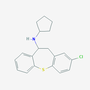 molecular formula C19H20ClNS B374762 N-(2-chloro-10,11-dihydrodibenzo[b,f]thiepin-10-yl)-N-cyclopentylamine 