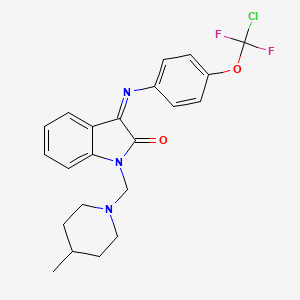 molecular formula C22H22ClF2N3O2 B3747636 3-({4-[chloro(difluoro)methoxy]phenyl}imino)-1-[(4-methylpiperidin-1-yl)methyl]-1,3-dihydro-2H-indol-2-one 