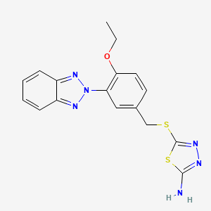 5-{[3-(2H-1,2,3-benzotriazol-2-yl)-4-ethoxybenzyl]thio}-1,3,4-thiadiazol-2-amine