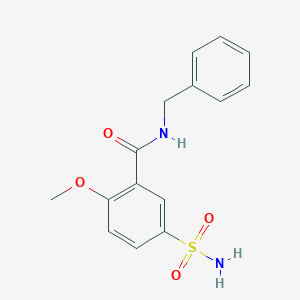 molecular formula C15H16N2O4S B374766 N-benzyl-2-methoxy-5-sulfamoylbenzamide CAS No. 113681-63-3