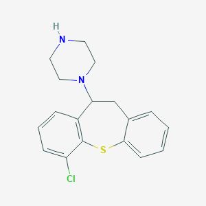 molecular formula C18H19ClN2S B374767 1-(1-Chloro-5,6-dihydrobenzo[b][1]benzothiepin-5-yl)piperazine 