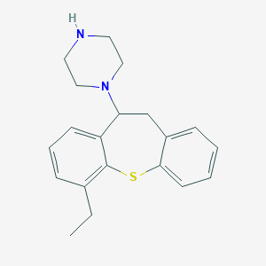 molecular formula C20H24N2S B374769 1-(1-Ethyl-5,6-dihydrobenzo[b][1]benzothiepin-5-yl)piperazine 