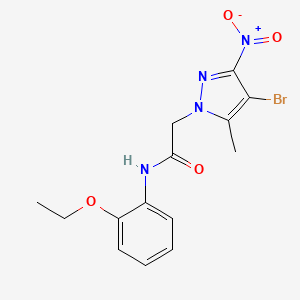 molecular formula C14H15BrN4O4 B3747690 2-(4-bromo-5-methyl-3-nitro-1H-pyrazol-1-yl)-N-(2-ethoxyphenyl)acetamide 