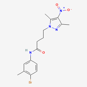 molecular formula C16H19BrN4O3 B3747711 N-(4-bromo-3-methylphenyl)-4-(3,5-dimethyl-4-nitro-1H-pyrazol-1-yl)butanamide 