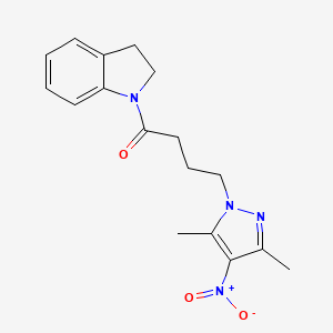 molecular formula C17H20N4O3 B3747728 1-[4-(3,5-dimethyl-4-nitro-1H-pyrazol-1-yl)butanoyl]indoline 