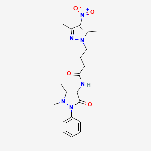 molecular formula C20H24N6O4 B3747740 4-(3,5-dimethyl-4-nitro-1H-pyrazol-1-yl)-N-(1,5-dimethyl-3-oxo-2-phenyl-2,3-dihydro-1H-pyrazol-4-yl)butanamide 