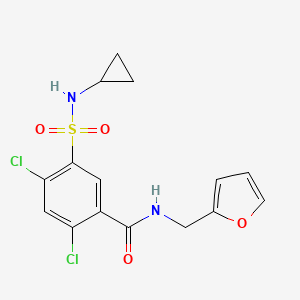 molecular formula C15H14Cl2N2O4S B3747780 2,4-dichloro-5-[(cyclopropylamino)sulfonyl]-N-(2-furylmethyl)benzamide 