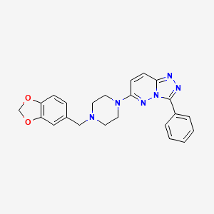 molecular formula C23H22N6O2 B3747803 6-[4-(1,3-benzodioxol-5-ylmethyl)-1-piperazinyl]-3-phenyl[1,2,4]triazolo[4,3-b]pyridazine 