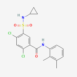 molecular formula C18H18Cl2N2O3S B3747809 2,4-dichloro-5-[(cyclopropylamino)sulfonyl]-N-(2,3-dimethylphenyl)benzamide CAS No. 889943-80-0