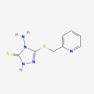 molecular formula C8H9N5S2 B3747817 4-amino-5-[(pyridin-2-ylmethyl)thio]-4H-1,2,4-triazole-3-thiol 