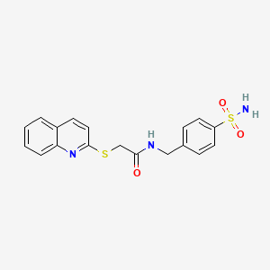 molecular formula C18H17N3O3S2 B3747830 N-[4-(aminosulfonyl)benzyl]-2-(quinolin-2-ylthio)acetamide 