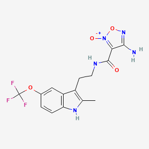 molecular formula C15H14F3N5O4 B3747845 4-amino-N-{2-[2-methyl-5-(trifluoromethoxy)-1H-indol-3-yl]ethyl}-1,2,5-oxadiazole-3-carboxamide 2-oxide 