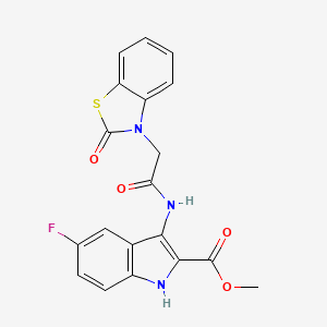molecular formula C19H14FN3O4S B3747857 methyl 5-fluoro-3-{[(2-oxo-1,3-benzothiazol-3(2H)-yl)acetyl]amino}-1H-indole-2-carboxylate 