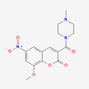 molecular formula C16H17N3O6 B3747860 8-methoxy-3-[(4-methylpiperazin-1-yl)carbonyl]-6-nitro-2H-chromen-2-one 
