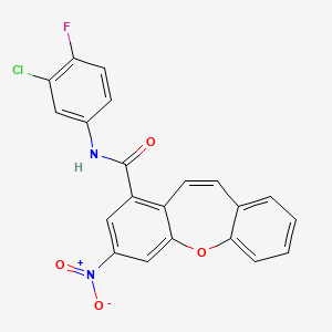 N-(3-chloro-4-fluorophenyl)-3-nitrodibenzo[b,f]oxepine-1-carboxamide