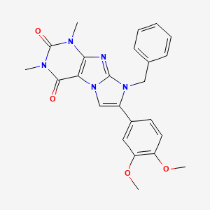 molecular formula C24H23N5O4 B3747869 8-benzyl-7-(3,4-dimethoxyphenyl)-1,3-dimethyl-1H-imidazo[2,1-f]purine-2,4(3H,8H)-dione 