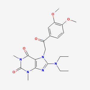 molecular formula C21H27N5O5 B3747882 8-(diethylamino)-7-[2-(3,4-dimethoxyphenyl)-2-oxoethyl]-1,3-dimethyl-3,7-dihydro-1H-purine-2,6-dione 