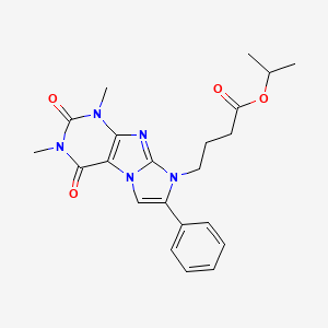 molecular formula C22H25N5O4 B3747886 isopropyl 4-(1,3-dimethyl-2,4-dioxo-7-phenyl-1,2,3,4-tetrahydro-8H-imidazo[2,1-f]purin-8-yl)butanoate 