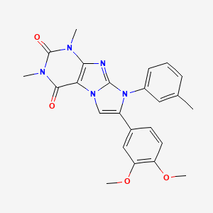 molecular formula C24H23N5O4 B3747895 7-(3,4-dimethoxyphenyl)-1,3-dimethyl-8-(3-methylphenyl)-1H-imidazo[2,1-f]purine-2,4(3H,8H)-dione 