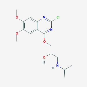 molecular formula C16H22ClN3O4 B037479 1-((2-Chloro-6,7-dimethoxy-4-quinazolinyl)oxy)-3-((1-methylethyl)amino)-2-propanol CAS No. 111218-76-9