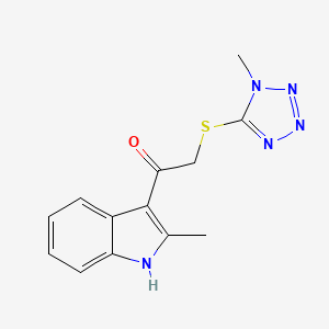 molecular formula C13H13N5OS B3747909 1-(2-methyl-1H-indol-3-yl)-2-[(1-methyl-1H-tetrazol-5-yl)thio]ethanone 