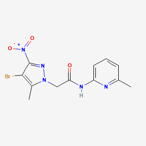 molecular formula C12H12BrN5O3 B3747920 2-(4-bromo-5-methyl-3-nitro-1H-pyrazol-1-yl)-N-(6-methylpyridin-2-yl)acetamide 