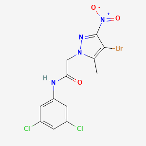 molecular formula C12H9BrCl2N4O3 B3747928 2-(4-bromo-5-methyl-3-nitro-1H-pyrazol-1-yl)-N-(3,5-dichlorophenyl)acetamide 